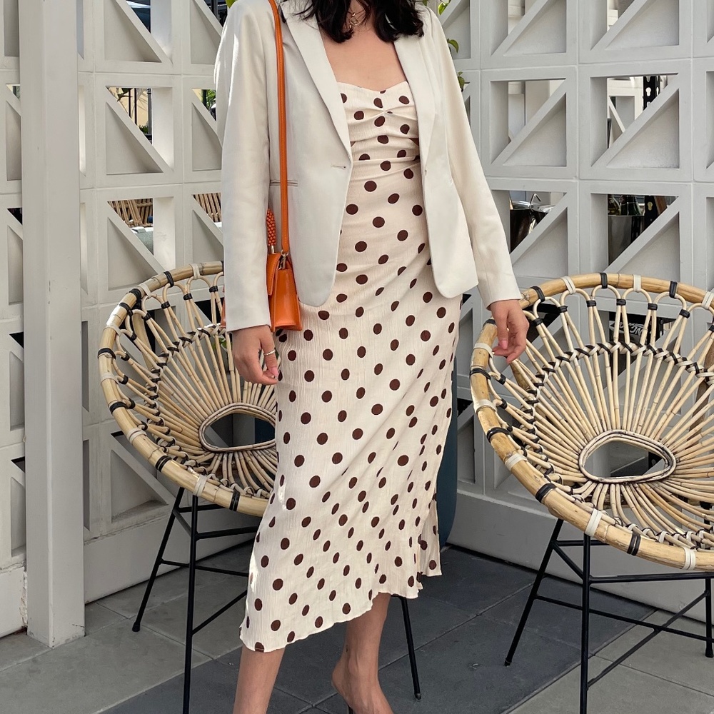 Zara polka dot midi dress